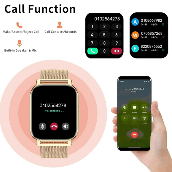 Popglory Smart Watch Call Receive/Dial, 1.85'' Smartwatch with AI Voice Control, - Picture 6 of 6